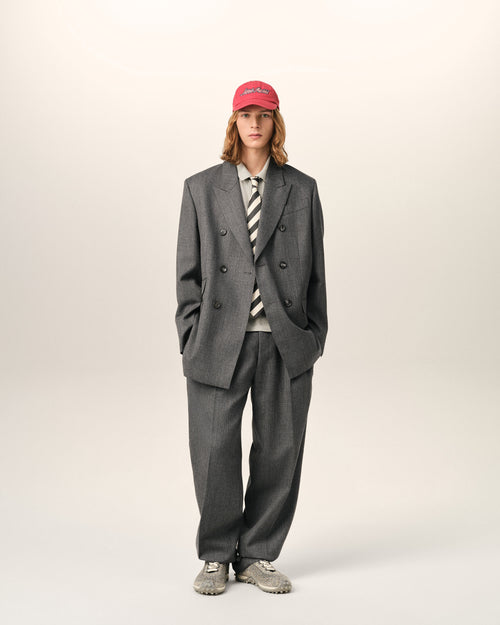 Grey double breasted wool blazer - 1 - Ami Paris