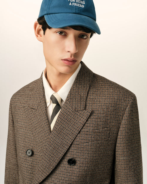 Doppelreihiger Blazer aus braunem Hahnentritt-Muster aus Wolle - Herren - 4 - AMI Paris - Ami Paris