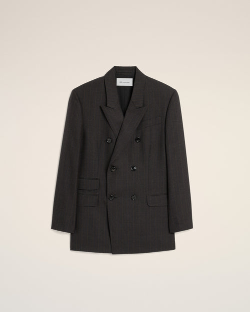 Grey double breasted striped wool blazer - Man - 1 - AMI Paris - Ami Paris