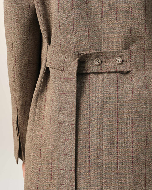 Brown double breasted striped wool blazer - Man - 4 - AMI Paris - Ami Paris