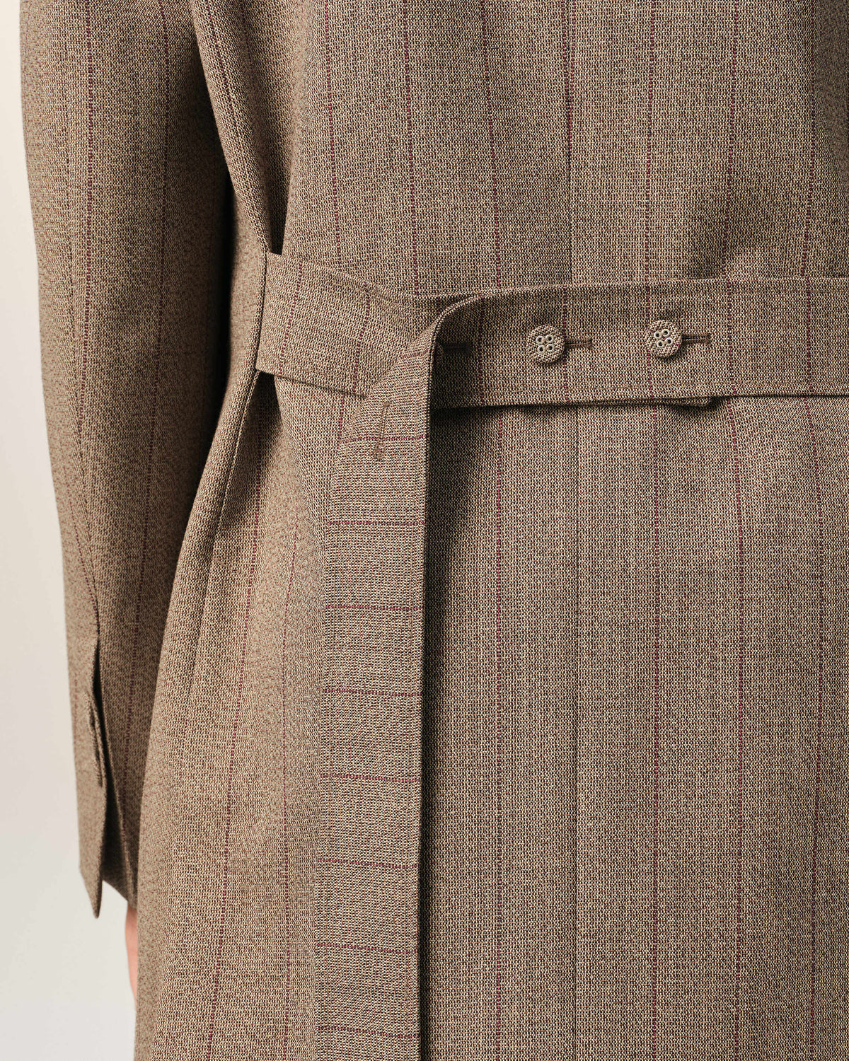 Brown double breasted striped wool blazer - 4