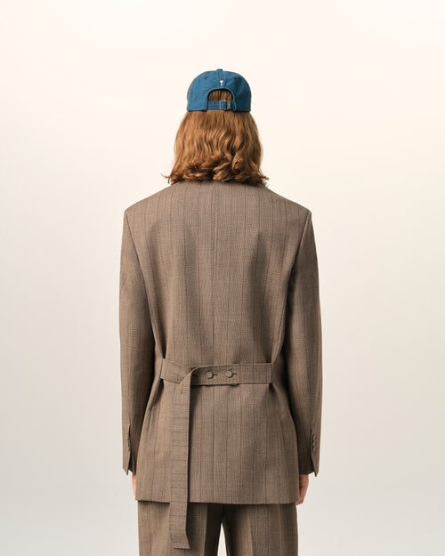 Brown double breasted striped wool blazer - Man - 5 - AMI Paris - Ami Paris
