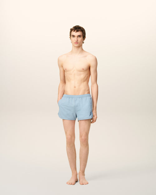 Shorts da bagno in tinta unita blu - 2 - Ami Paris
