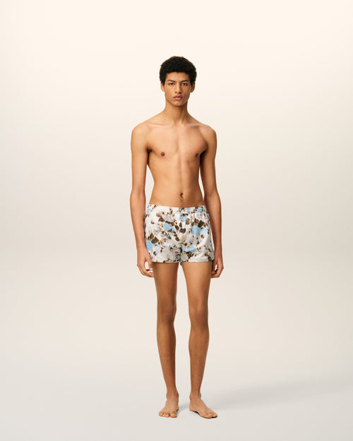 Shorts da bagno con stampa blu - 1 - Ami Paris