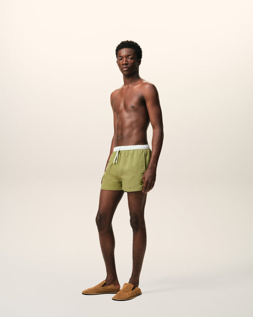 Bañador corto de nailon verde - Hombre - 6 - AMI Paris - Ami Paris