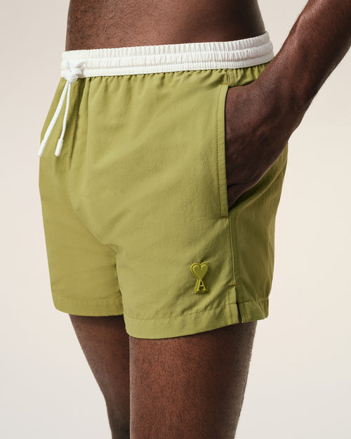 Bañador corto de nailon verde - Hombre - 5 - AMI Paris - Ami Paris