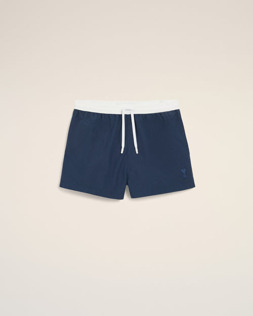 Blue Nylon Short Swimsuit - 1 - Ami Paris