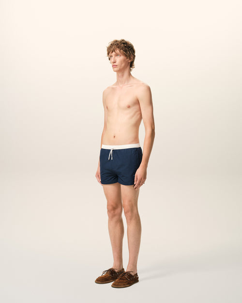 Bañador corto de nailon azul - Hombre - 6 - AMI Paris - Ami Paris