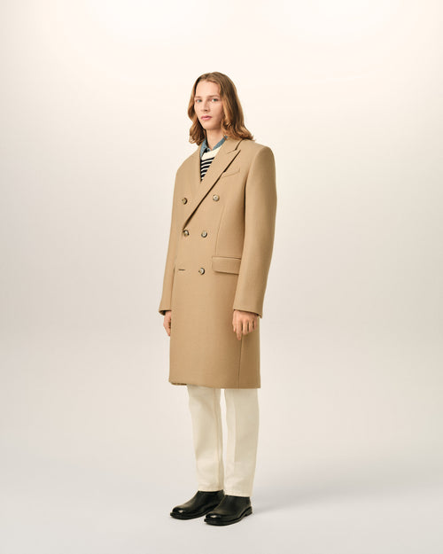 Manteau beige double boutonnage en laine - Homme - 6 - AMI Paris - Ami Paris