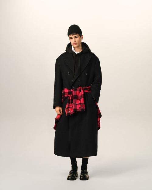 Long black double breasted wool coat - Man - 2 - AMI Paris - Ami Paris