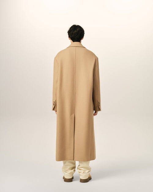 Long beige double breasted wool coat - Man - 5 - AMI Paris - Ami Paris