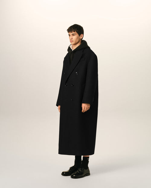 Long black double breasted wool coat - Man - 6 - AMI Paris - Ami Paris
