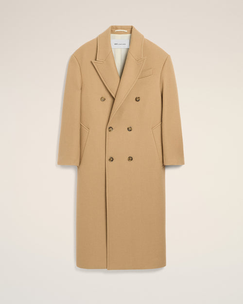 Long beige double breasted wool coat - Man - 1 - AMI Paris - Ami Paris