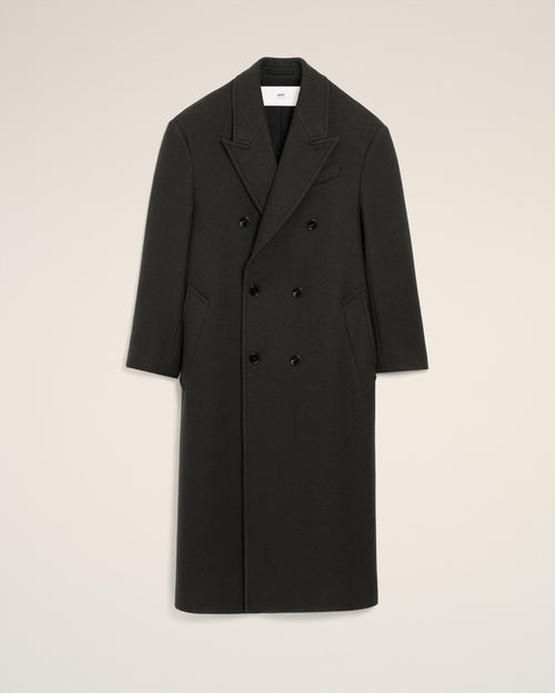 Black Wool Double Breasted Long Coat - 2 - Ami Paris