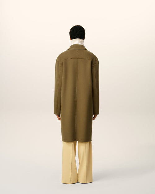 Green Wool Belted Coat - 5 - Ami Paris