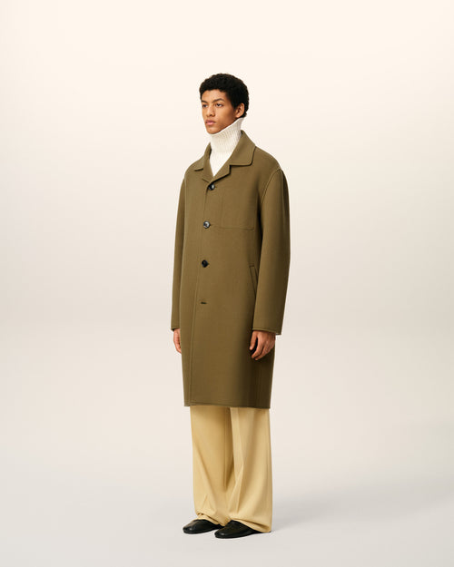 Green Wool Belted Coat - 6 - Ami Paris