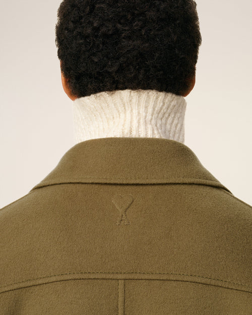 Green Wool Belted Coat - 4 - Ami Paris