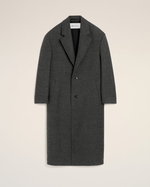 Manteau long gris simple boutonnage en laine - Homme - 1 - AMI Paris - Ami Paris
