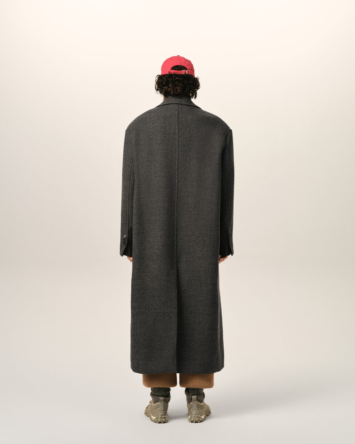 Long grey single breasted wool coat - 5