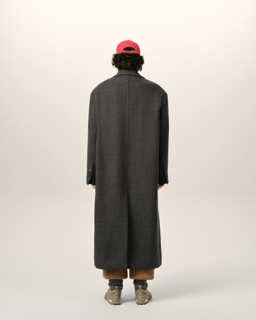 Manteau long gris simple boutonnage en laine - Homme - 5 - AMI Paris - Ami Paris