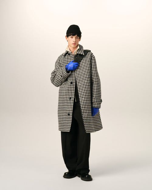 Black Houndstooth wool coat - Man - 2 - AMI Paris - Ami Paris