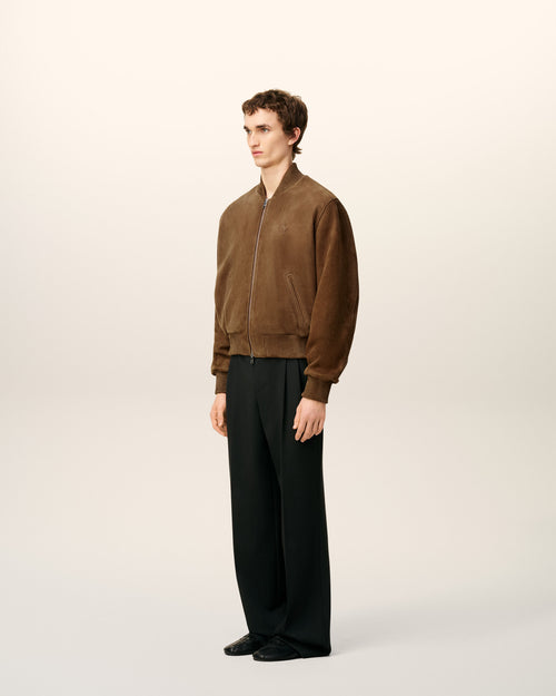 Brown Leather Zipped Jacket - 5 - Ami Paris