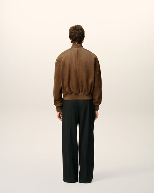Brown Leather Zipped Jacket - Man - 5 - AMI Paris - Ami Paris