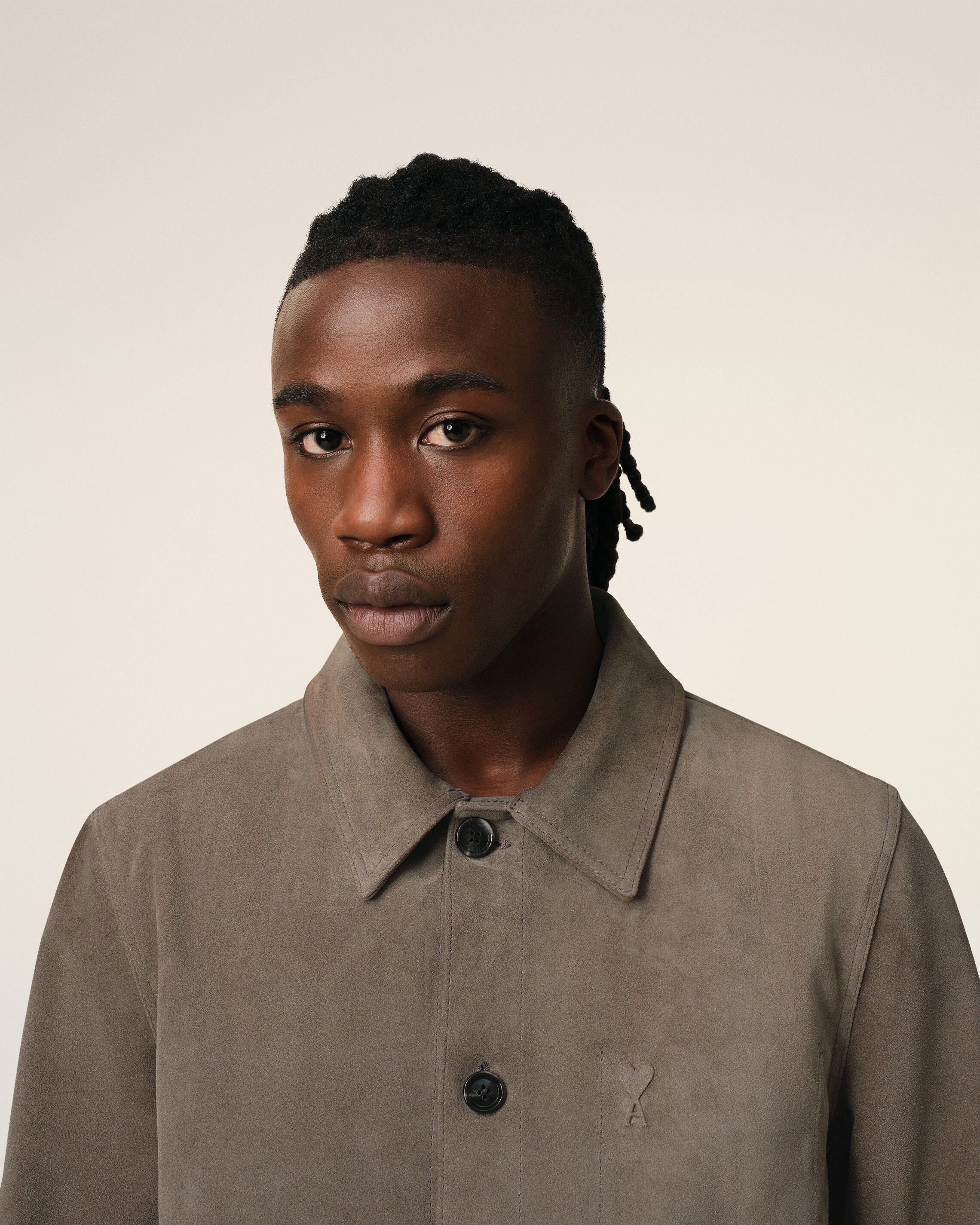 ベージュ レザー ボタン ジャケット 0952 | AMI PARIS