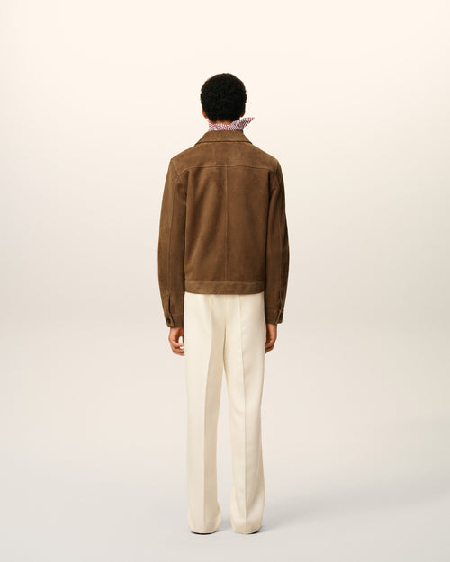 Brown Leather Buttoned Ami De Coeur Jacket - 5 - Ami Paris