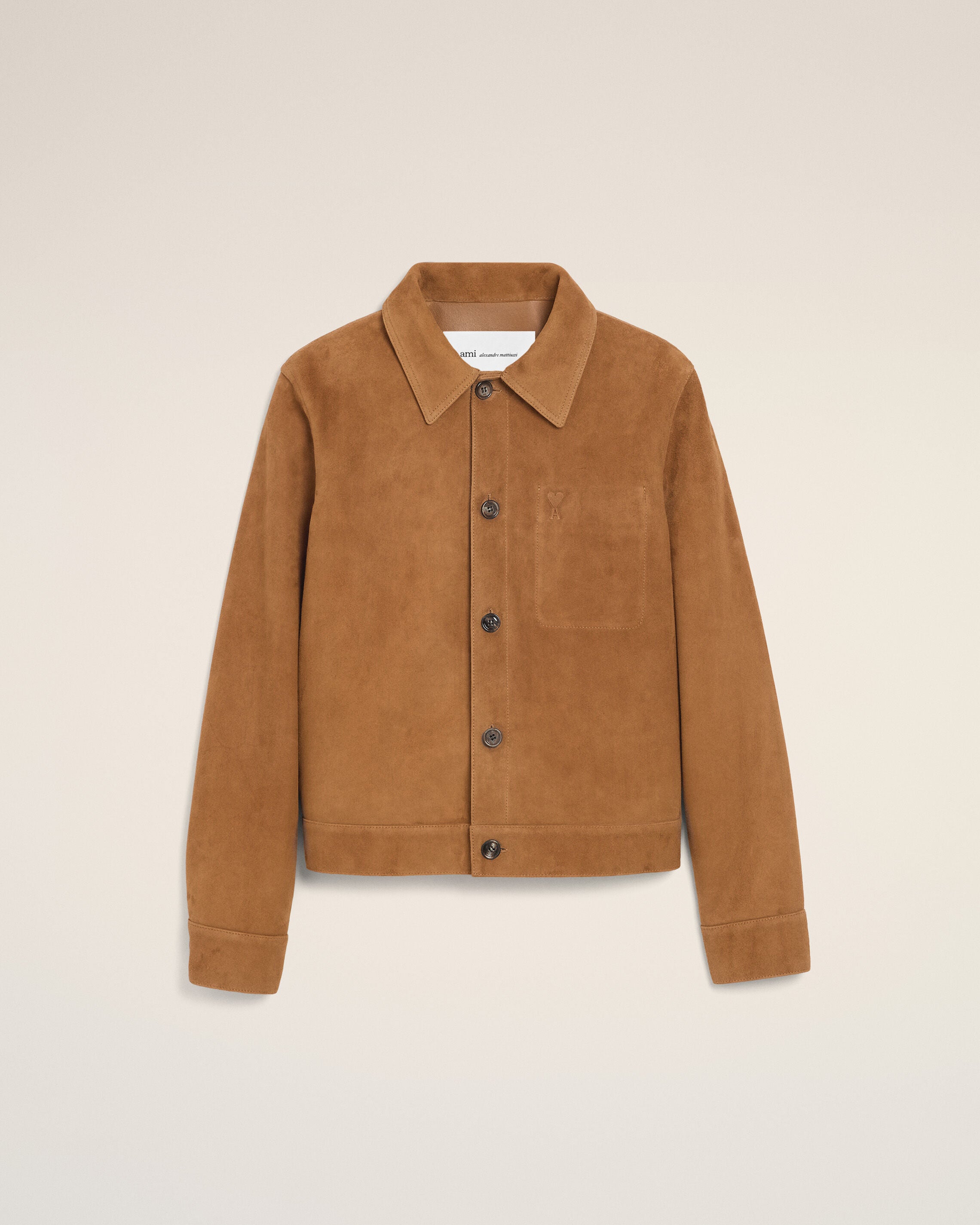 Veste Marron Boutonnée Ami De Coeur en Cuir De Chèvre - 1