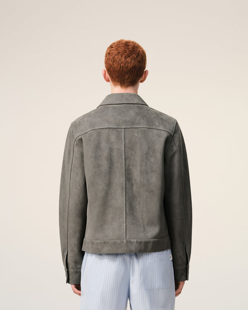 Grey Goat Leather Ami De Coeur Buttoned Jacket - Man - 5 - AMI Paris - Ami Paris
