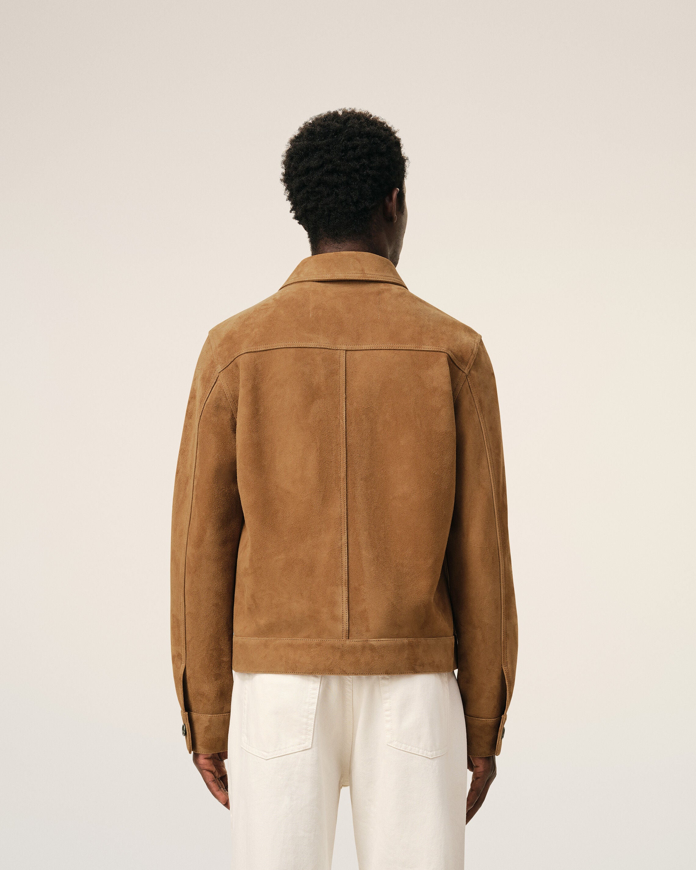Veste Marron Boutonnée Ami De Coeur en Cuir De Chèvre - 5