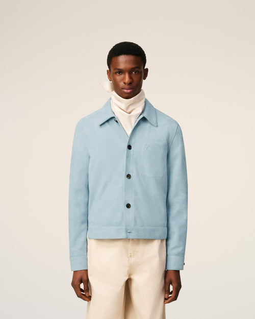 Chaqueta Ami de Cœur abotonada de piel azul - 3 - Ami Paris