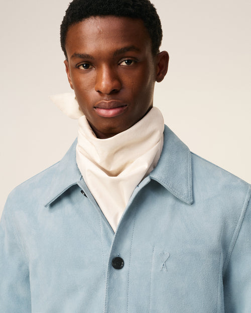 Chaqueta Ami de Cœur abotonada de piel azul - 4 - Ami Paris