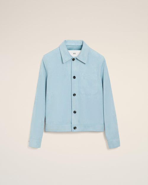 Chaqueta Ami de Cœur abotonada de piel azul - 1 - Ami Paris