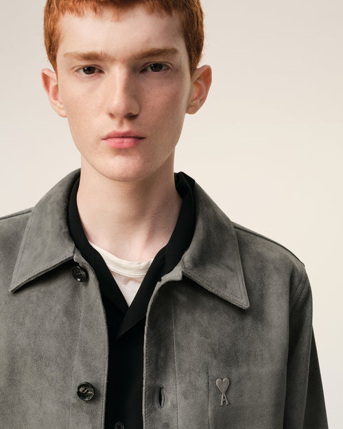 Grey Goat Leather Ami De Coeur Buttoned Jacket - Man - 4 - AMI Paris - Ami Paris