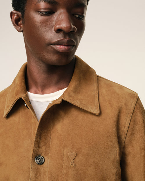 Veste Marron Boutonnée Ami De Coeur en Cuir De Chèvre - Homme - 4 - AMI Paris - Ami Paris