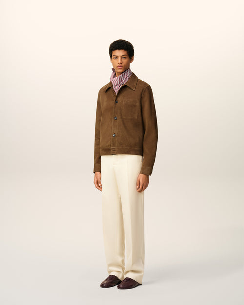 Brown Leather Buttoned Ami De Coeur Jacket - Man - 6 - AMI Paris - Ami Paris