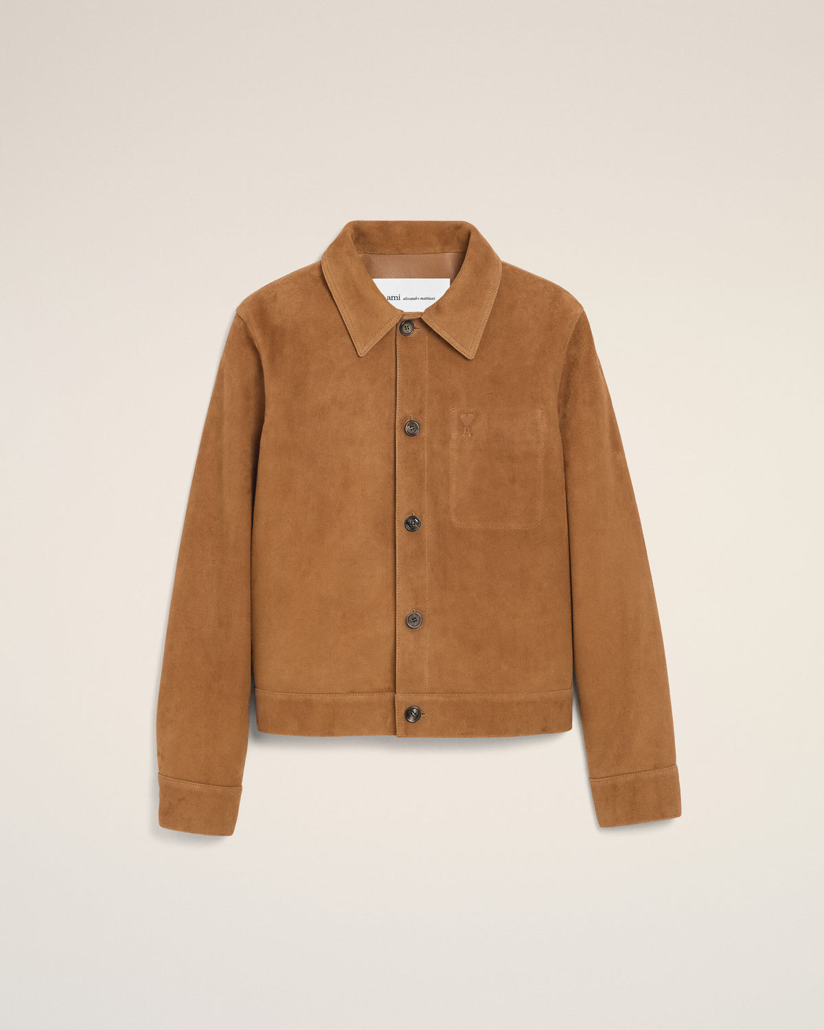 Brown Goat Leather Ami De Coeur Buttoned Jacket - 1