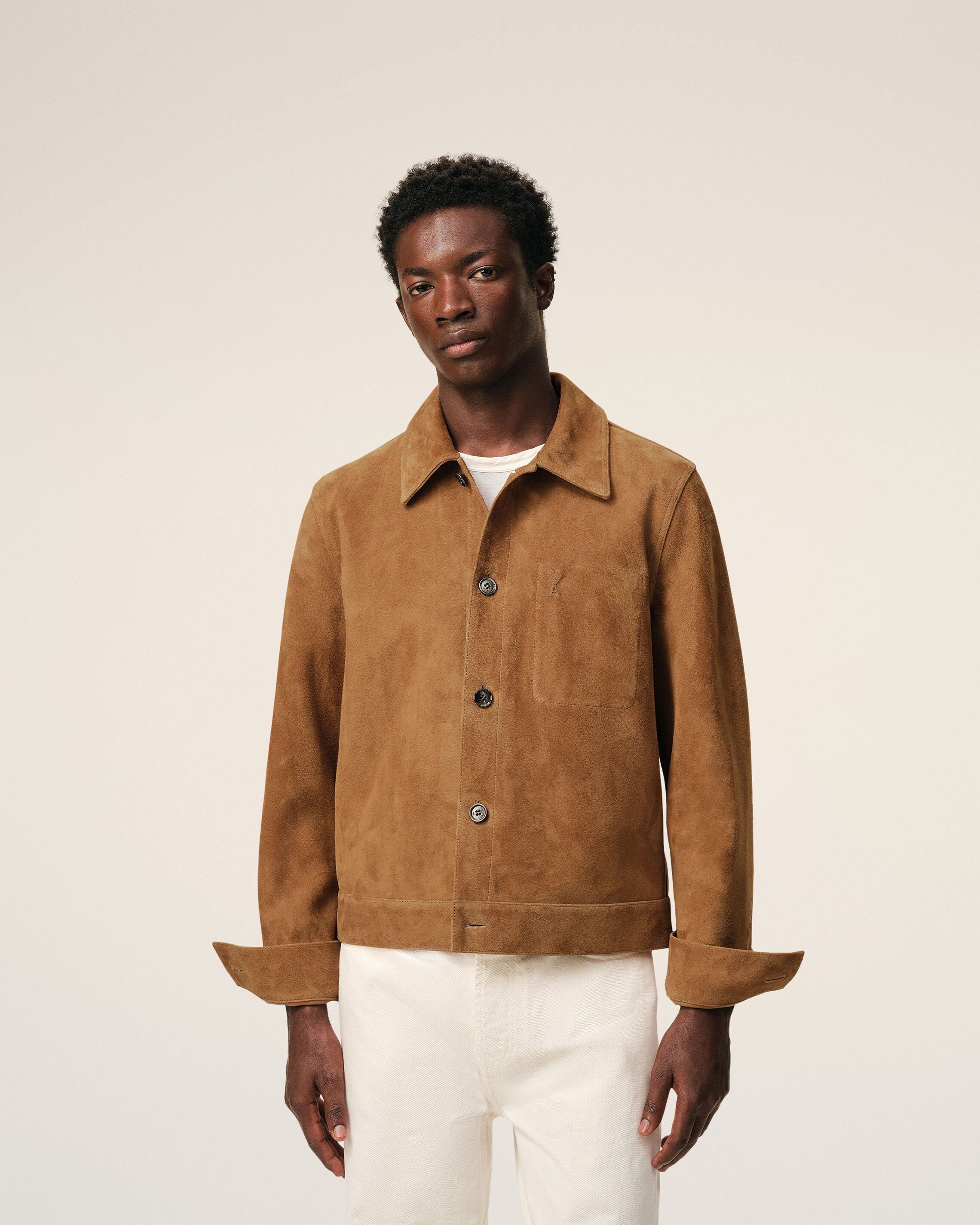 Veste Marron Boutonnée Ami De Coeur en Cuir De Chèvre - 3