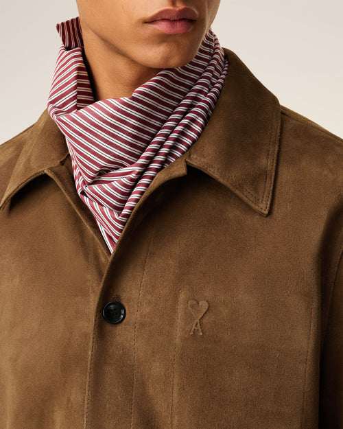 Brown Leather Buttoned Ami De Coeur Jacket - Man - 4 - AMI Paris - Ami Paris