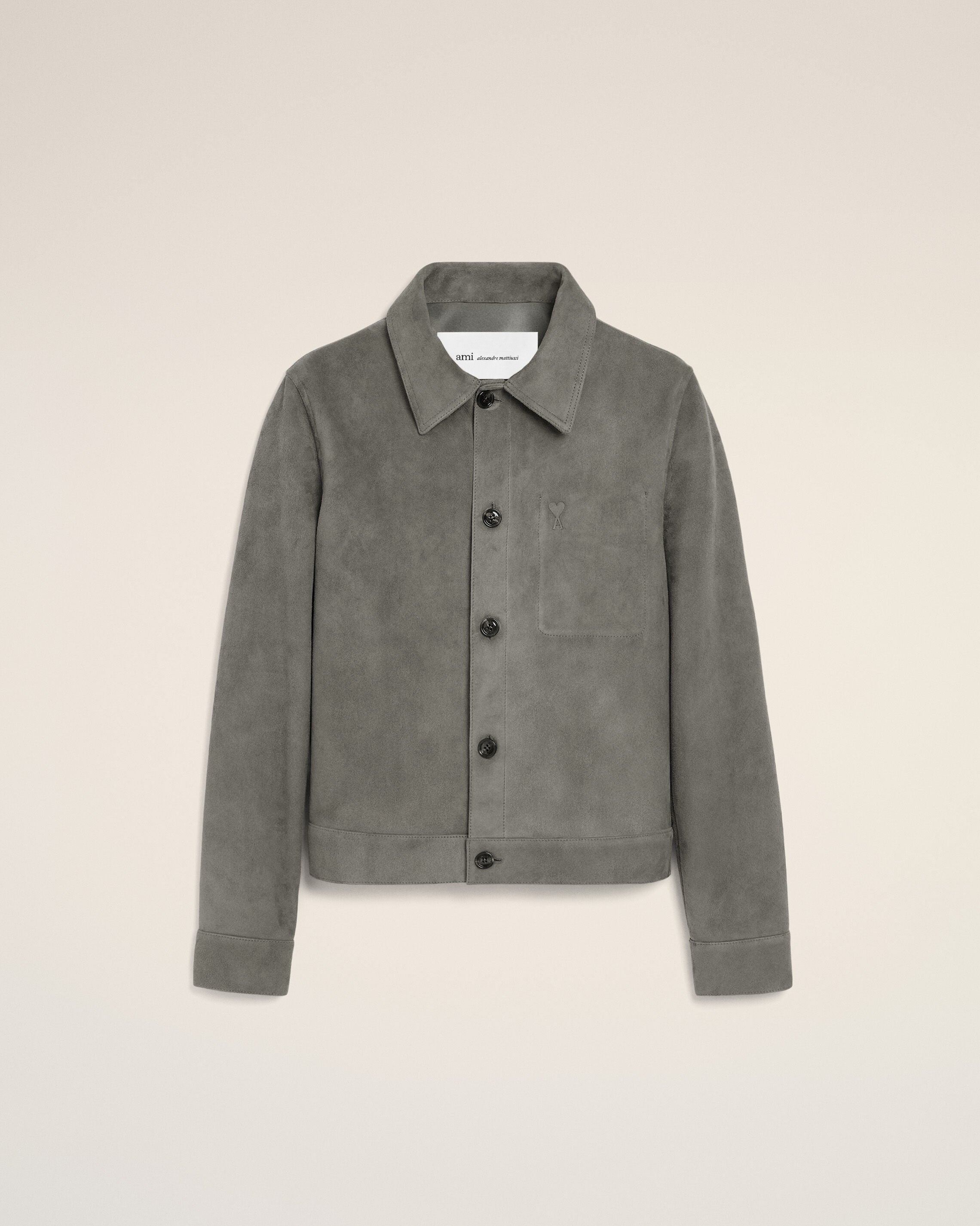 Grey Goat Leather Ami De Coeur Buttoned Jacket - 1