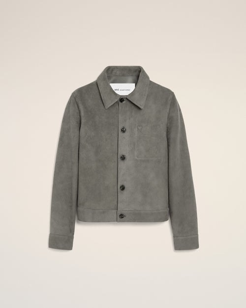 Veste Grise Boutonnée Ami De Coeur en Cuir De Chèvre - 1 - Ami Paris