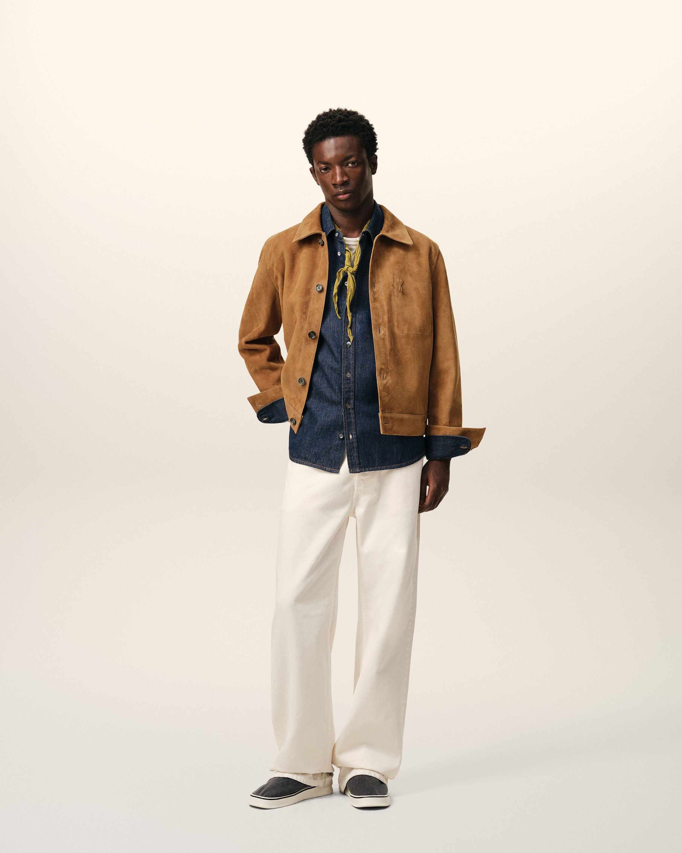 Veste Marron Boutonnée Ami De Coeur en Cuir De Chèvre - 2