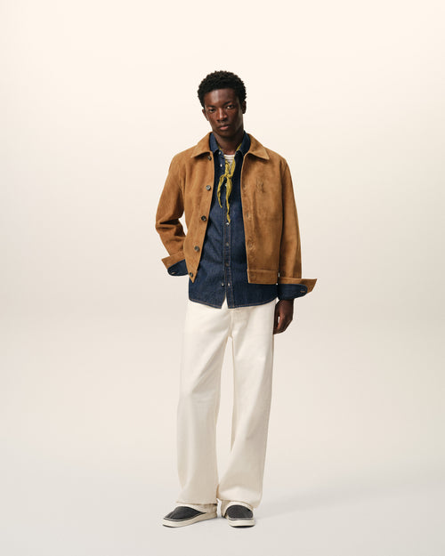 Veste Marron Boutonnée Ami De Coeur en Cuir De Chèvre - Homme - 2 - AMI Paris - Ami Paris