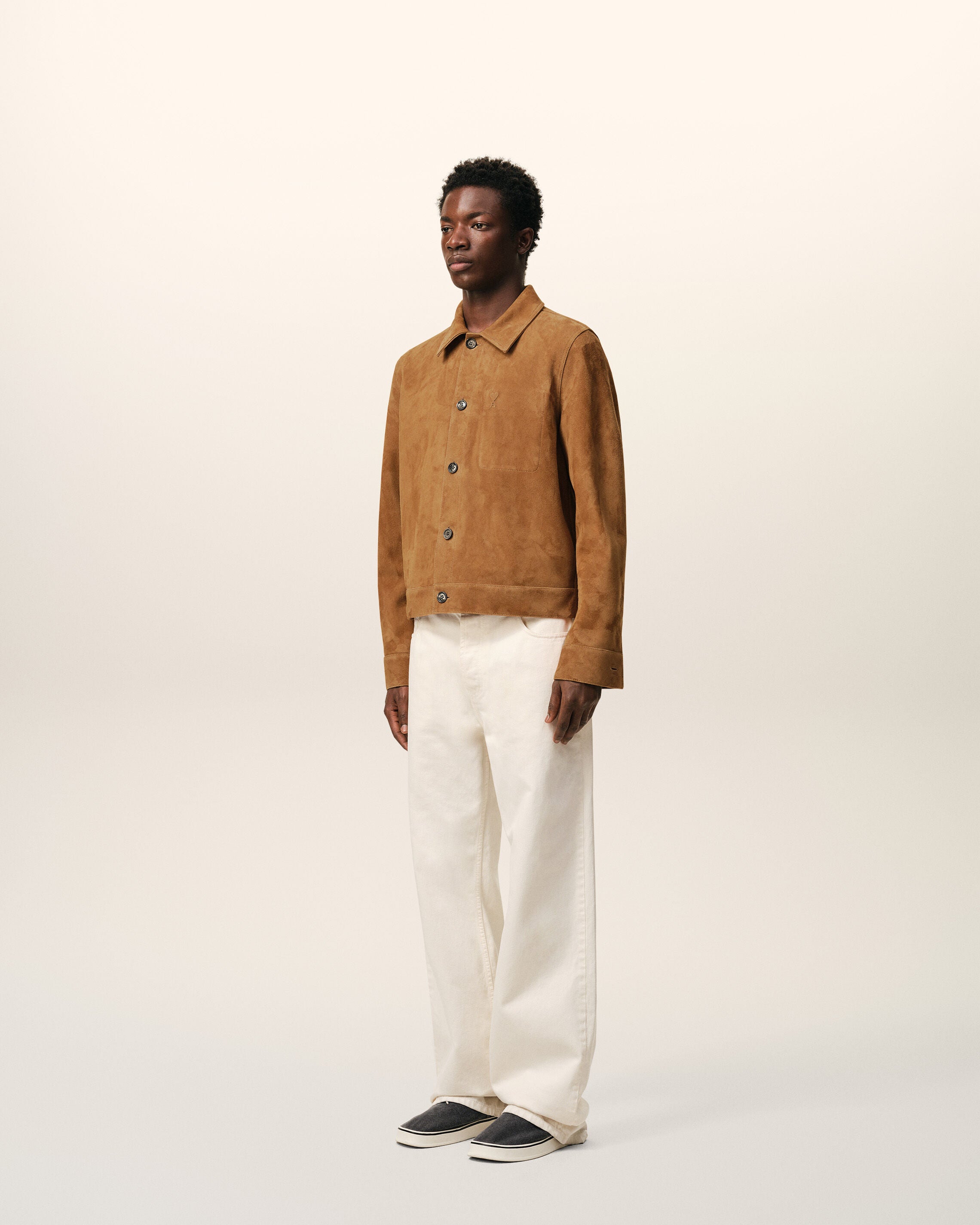 Veste Marron Boutonnée Ami De Coeur en Cuir De Chèvre - 6