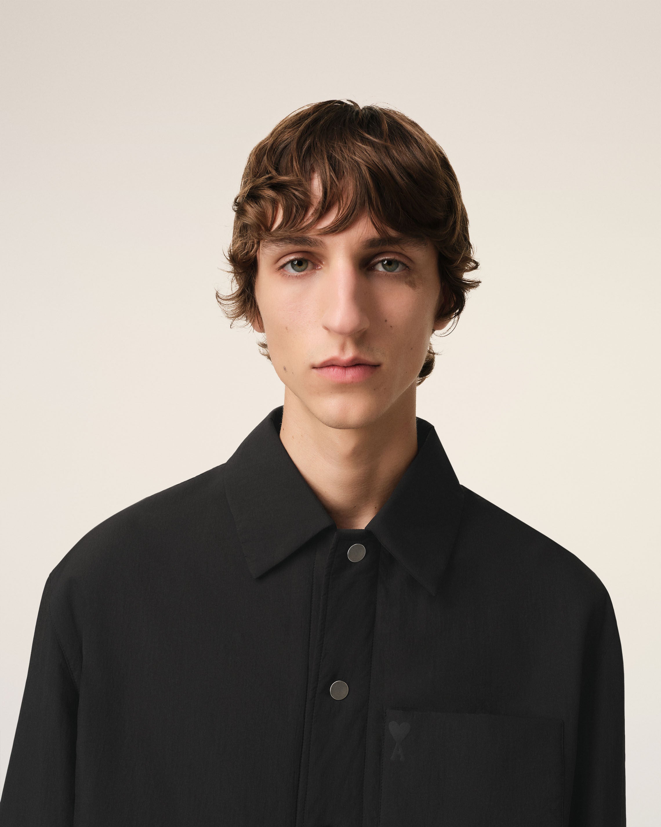 Ami de Coeur パデッド オーバーシャツ ブラック | AMI PARIS