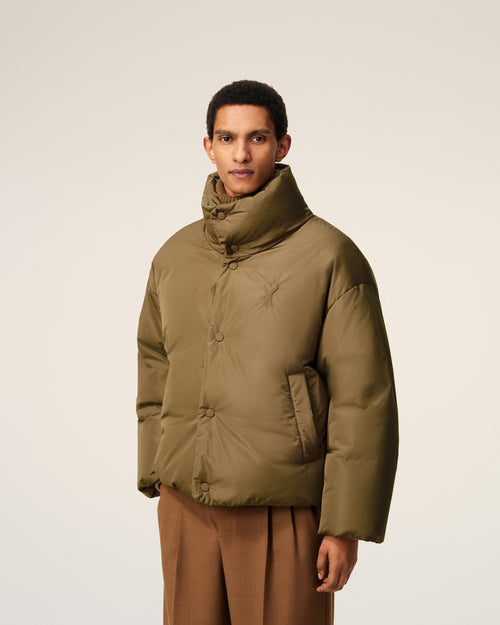 Green Taffetas Ami De Coeur Down Jacket - 3 - Ami Paris