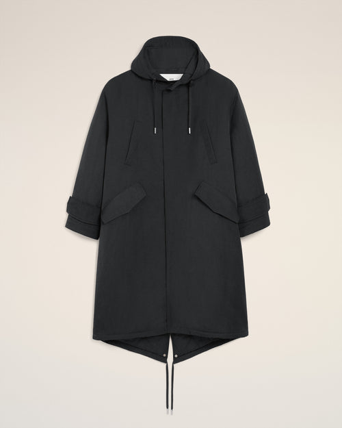 Black Nylon Sergé Padded Parka Jacket - 2 - Ami Paris