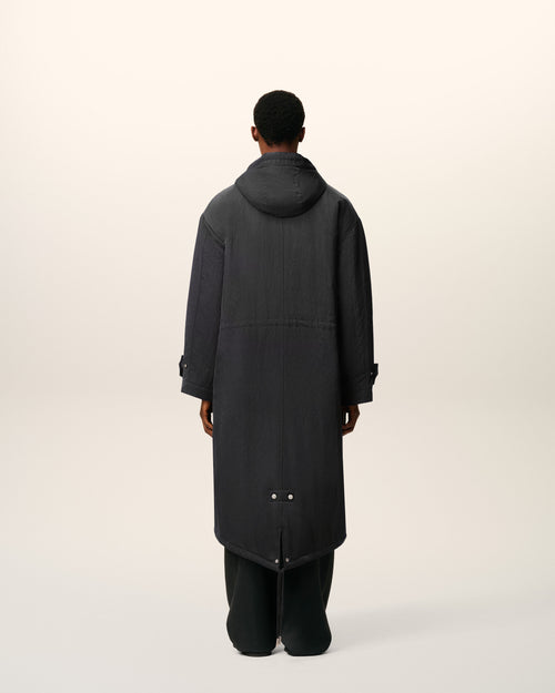 Black Nylon Sergé Padded Parka Jacket - 5 - Ami Paris